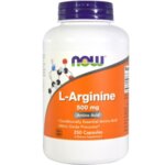 NOW Foods L-Arginine 500 mg - 250 Капсули - L-аргинин - неизменна роля при отделянето на хормоните увеличава секрецията на растежен хормон подпомага детоксификацията на тялото и подсилва