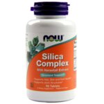 NOW Foods Silica Complex 500 mg - 90 Таблетки - Силиций+ подпомага нормалното развитие на костите и зъбите и предпазва от остеопороза