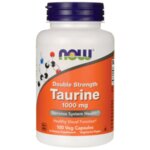 NOW Foods Taurine 1000 mg - 100 Капсули - Таурин - ключова аминокиселина за усвояването на мазнините