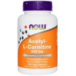 NOW Acetyl L-Carnitine 500 mg - 100 Капсули - производна съставка на Л-Карнитин - участва в метаболизма на въглехидратите и протеините както и транспортиране на мазнини към митохондриите