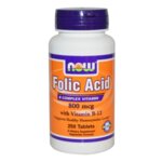 NOW Foods Vitamin B-9 (Folic Acid) + B-12 - 250 Таблетки - Витамин В9 (фолиева киселина) + В12