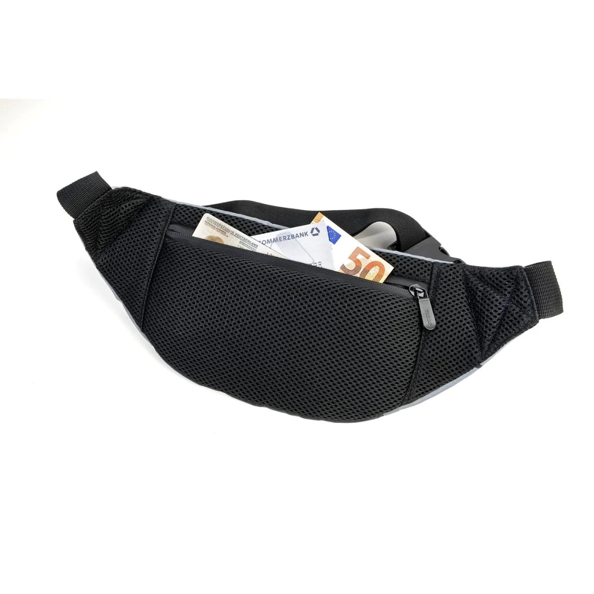 Чанта за кръст Troika - Reflactive Bag, IPX4 водозащита, полиестер, сива