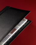 Органайзер за визитки Sigel, естествена кожа, 16 x 27.5 cm, черен цвят