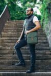 Малка мъжка чанта DiGeordie, Военно зелен