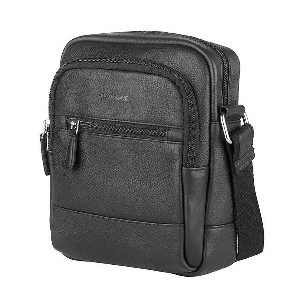 Мъжка черна чанта Silver Flame - SFG96402, черна Мъжка черна чанта Silver Flame - SFG96402, черна