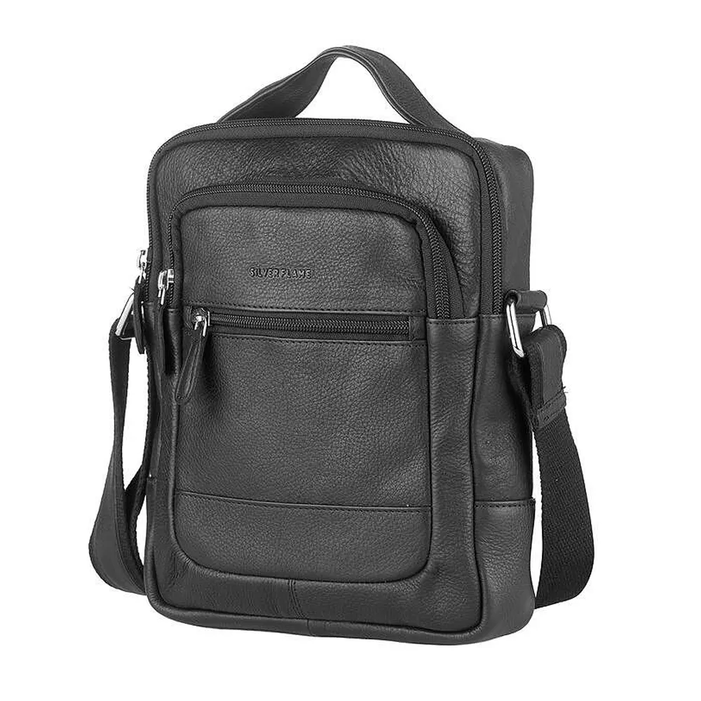 Мъжка черна чанта Silver Flame - SFG98402, черна Мъжка черна чанта Silver Flame - SFG98402, черна