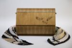 Ръчно изработена дамска чанта от дърво и естествена кожа Алба Перца“