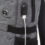 Раница Swissdigital, джоб за лаптоп, USB порт, светлосива