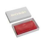 Дамско портмоне ROSSI, със златисти елементи, червено