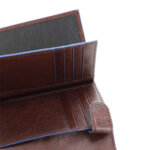 Blue Square Луксозен мъжки портфейл, вертикален в кафяв цвят