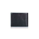 Луксозен, хоризонтален мъжки портфейл Piquadro от естествена кожа в черен цвят