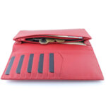 Дамско портмоне с капак Coldfire, от естествена кожа в червен цвят - Color Vibes