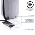 Раница за през рамо XD Design - Bobby Sling, за таблети до 9.7",  RFID защита, USB порт, сива