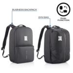 Раница XD Design - Flex Gym Bag, за лаптопи до 15.6", RFID джоб, USB порт, черна