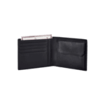 Портфейл от естествена кожа Attack 2 SLG с отделение за монети и RFID защита черен цвят