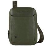 Вертикална чантичка за рамо Piquadro Black Square с отделение за iPad®mini, тъмнозелена