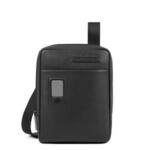 Компактна вертикална чантичка за рамо Piquadro AKRON с отделение за iPad mini/iPad mini3, черна