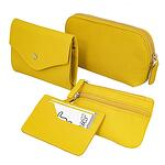 Комплект Victoria - портмоне, калъф, ключодържател и чантичка, жълти