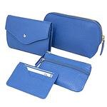 Комплект Victoria - портмоне, калъф, ключодържател и чантичка, сини