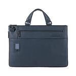 AKRON Тънка, бизнес чанта за 15.6 инча лаптоп и възможност за разширение в син цвят