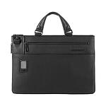 AKRON Тънка, бизнес чанта за 15.6 инча лаптоп и възможност за разширение в черен цвят