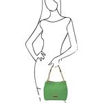 Дамска чанта от естествена кожа със сламен ефект Tuscany Leather TL BAG TL142208