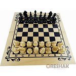 Комплект шах и табла Oreshak, ръчна изработка, 34x34 см