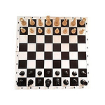 Пластмасови фигури за шах Стаунтон в памучна торба