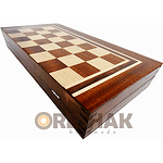 Кутия за шах и табла Oreshak, с естествен фурнир, махагон/ясен, 48x48см
