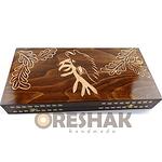 Кутия за табла Oreshak - Майстор ловджия, орех/бук, 48x48 см