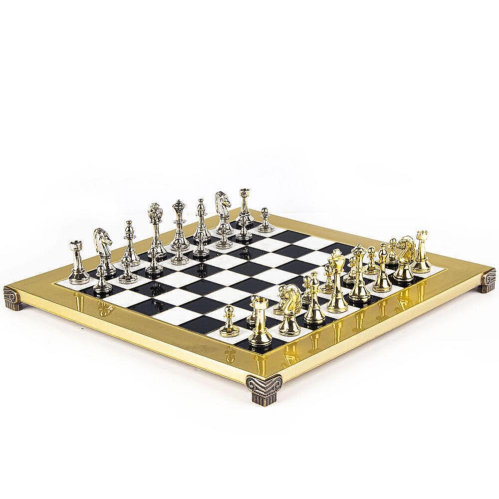 Луксозен шах Manopoulos - Metal Staunton Black/Gold, 36x36 см