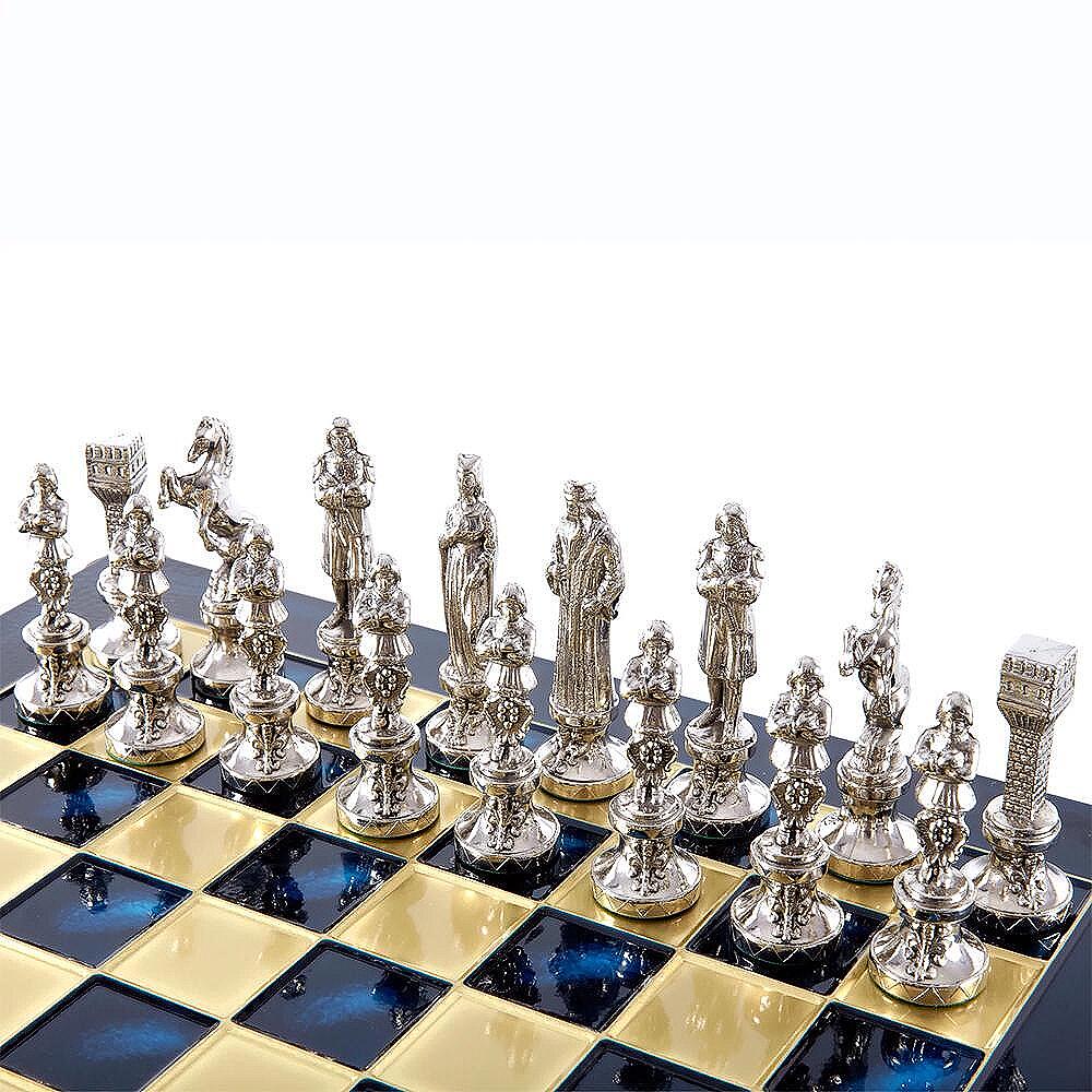 Луксозен шах Manopoulos - Ренесанс, 36x36 см, сини полета