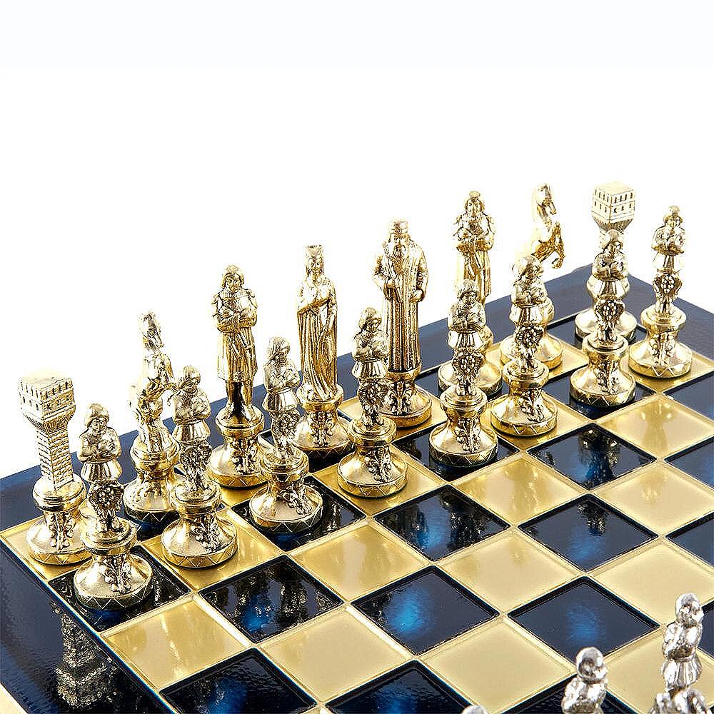 Луксозен шах Manopoulos - Ренесанс, 36x36 см, сини полета
