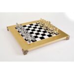 Луксозен шах Manopoulos - Staunton, злато и сребро, 44x44 см