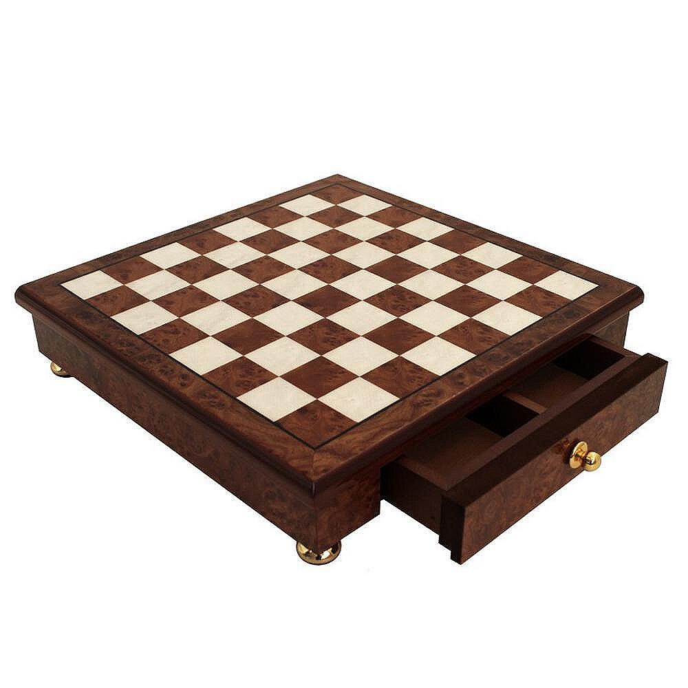 Италиански шах Italfama - Classic Set, бряст и дърво от шипка, 32x32x6см
