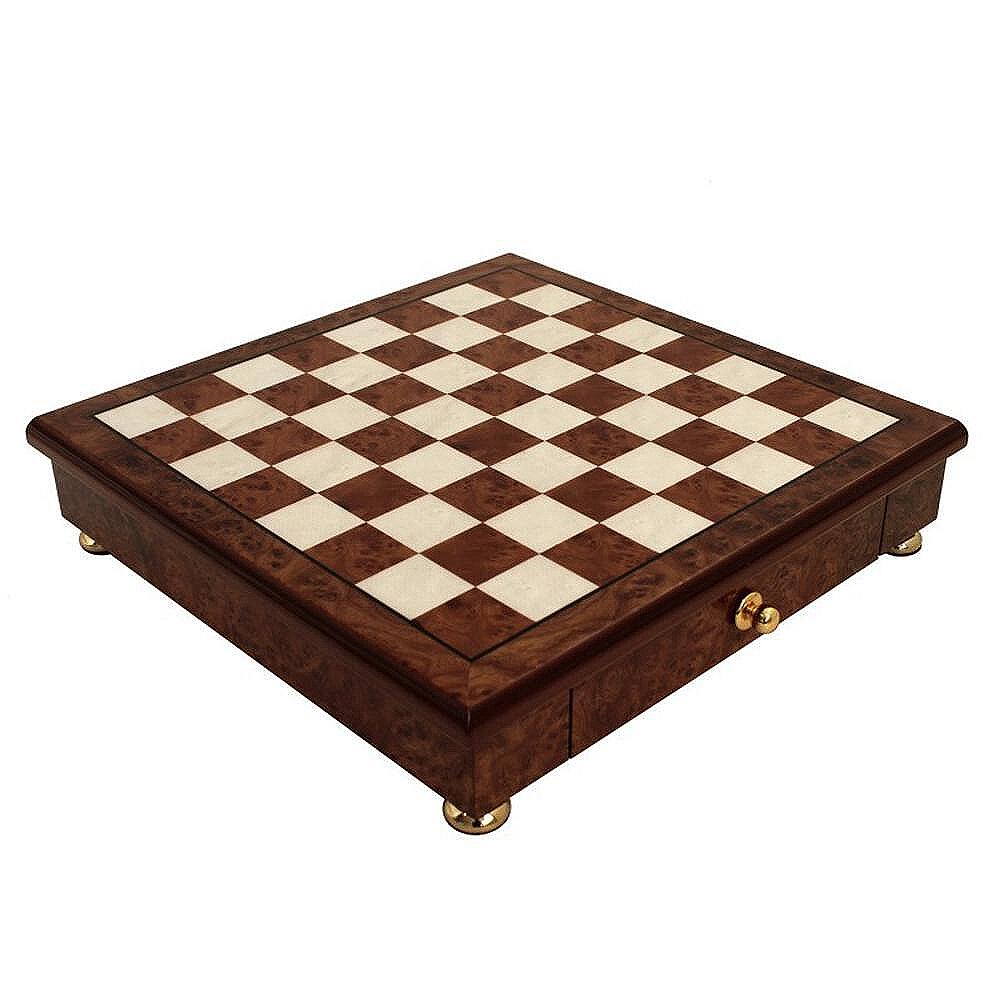 Италиански шах Italfama - Classic Set, бряст и дърво от шипка, 32x32x6см