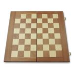 Комплект шах и табла Manopoulos - Махагон с червени кантове, 50x48 см
