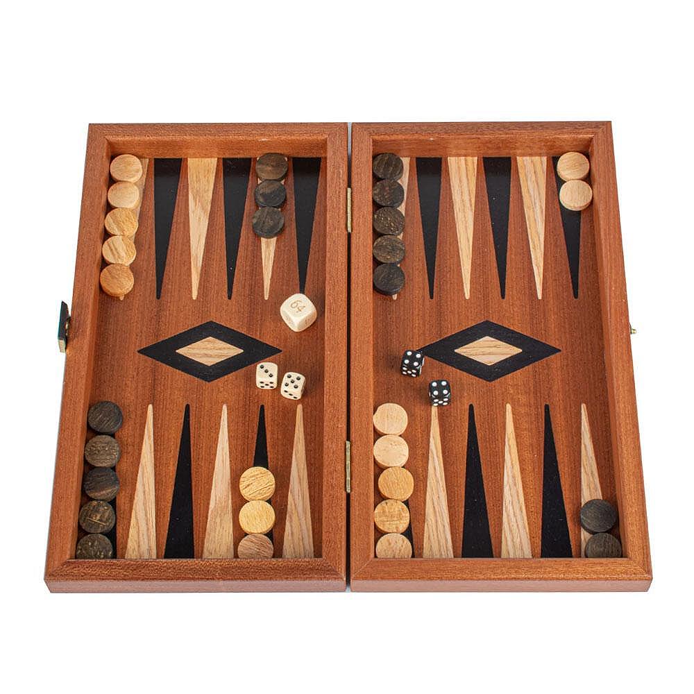 Комплект шах и табла Manopoulos - Mахагон, 34x30 см Комплект шах и табла Manopoulos - Mахагон, 34x30 см