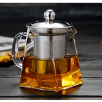 Стъклена кана за чай с метална цедка
