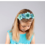 Красива детска диадема за коса, ръчна изработка с цветя