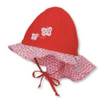 Детска лятна шапка - червена с UV 30+ защита