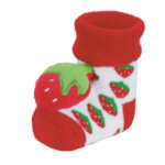 Бебешки чорапки с дрънкалка с ягодки
