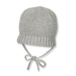 Сива плетена шапка с топла поларена подплата