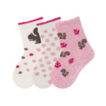 Комплект детски чорапи за момиче Sterntaler- 3 чифта, с катеричка