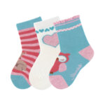 Комплект детски чорапи за момиче Sterntaler- 3 чифта, със сова