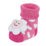 Бебешки чорапки с дрънкалка с цветенце