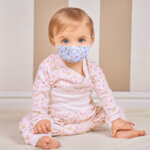 Защитна маска за лице за деца за многократна употреба от 100% органичен памук - трислойна