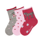 Комплект детски чорапи за момиче Sterntaler- 3 чифта, с пони