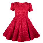 Уникална червена рокля от жакард