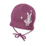Плетена бебешка шапка със зайче